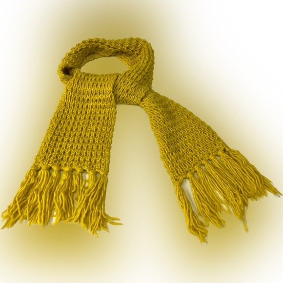 Old Navy Yellow Mustard Long Knit Scarf - Picture 1 of 9